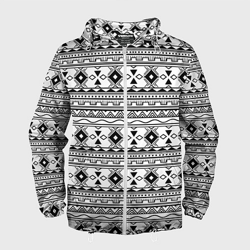 Мужская ветровка Геометрический узор / 3D-Белый – фото 1