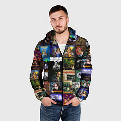 Ветровка с капюшоном мужская Король и Шут - обложки альбомов и песен, цвет: 3D-черный — фото 2