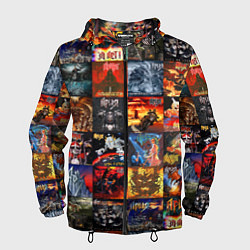 Ветровка с капюшоном мужская Ария - обложки альбомов и песен, цвет: 3D-черный