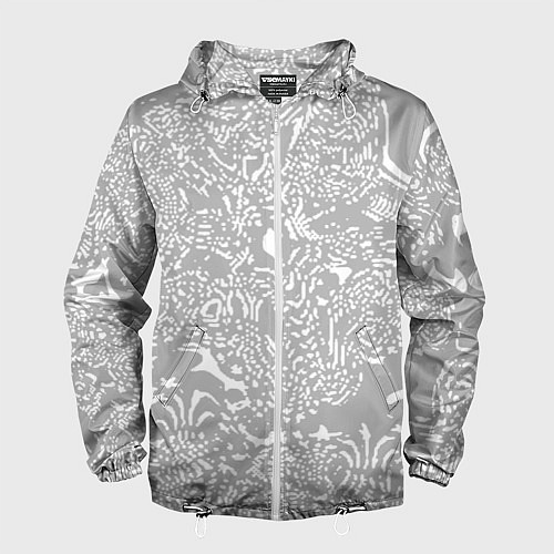 Мужская ветровка Светло-серый лёгкая абстракция / 3D-Белый – фото 1