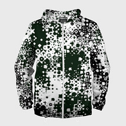 Мужская ветровка Черно-зеленые узорчатые разводы