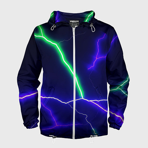 Мужская ветровка Multicolored lightning / 3D-Белый – фото 1