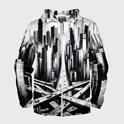 Ветровка с капюшоном мужская American metropolis, цвет: 3D-белый