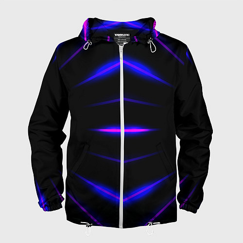 Мужская ветровка Color black neon stripes / 3D-Белый – фото 1