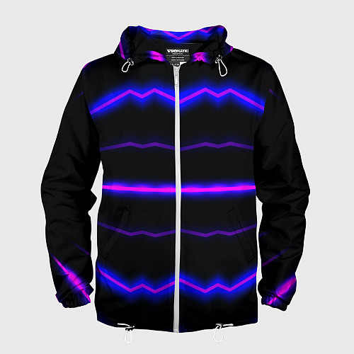 Мужская ветровка Color multicoloured neon stripes / 3D-Белый – фото 1
