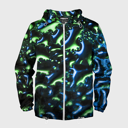 Мужская ветровка Абстракция капли воды / 3D-Белый – фото 1
