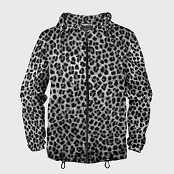 Ветровка с капюшоном мужская Леопардовый серый с чёрными пятнами, цвет: 3D-черный