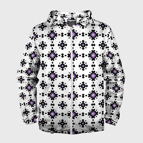 Мужская ветровка Абстрактный геометрический орнамент / 3D-Белый – фото 1