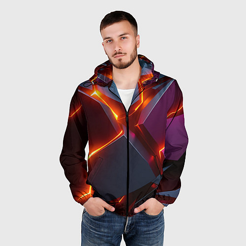 Мужская ветровка Cosmic neon / 3D-Черный – фото 3