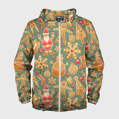 Мужская ветровка Имбирные пряники / 3D-Белый – фото 1