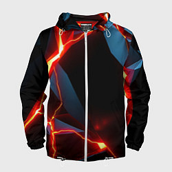 Ветровка с капюшоном мужская Tile breaking, цвет: 3D-белый