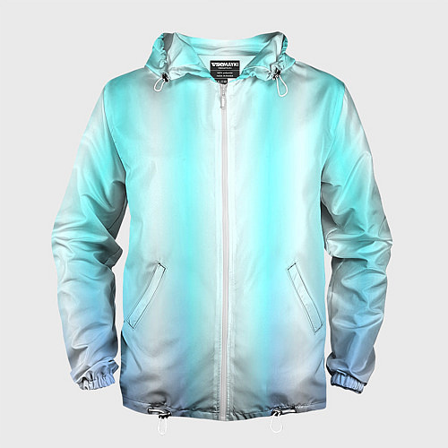 Мужская ветровка Neon white blue lines / 3D-Белый – фото 1