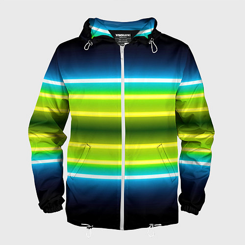 Мужская ветровка Neon multicolored lines / 3D-Белый – фото 1