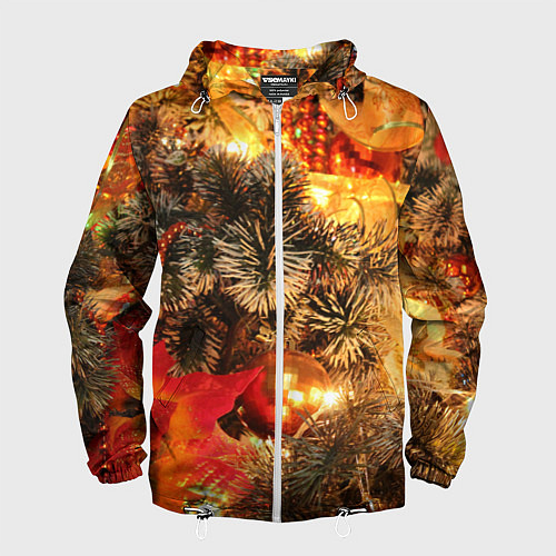 Мужская ветровка Атмосфера Рождества / 3D-Белый – фото 1