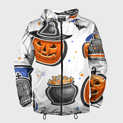 Ветровка с капюшоном мужская Дух хэллоуина, цвет: 3D-черный