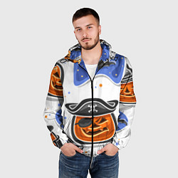 Ветровка с капюшоном мужская Радостный хэллоуин, цвет: 3D-черный — фото 2
