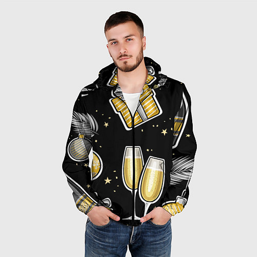 Мужская ветровка Новогодний вайб / 3D-Черный – фото 3