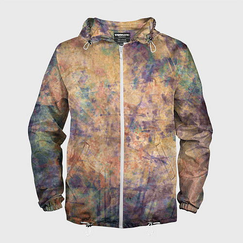 Мужская ветровка Абстракция - pink marble with blue flecks / 3D-Белый – фото 1