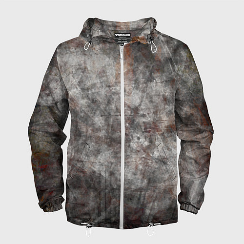 Мужская ветровка Абстракция - gray stone / 3D-Белый – фото 1
