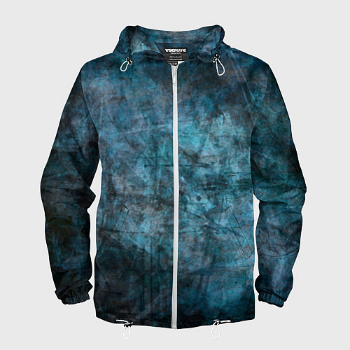 Мужская ветровка Абстракция - dark blue / 3D-Белый – фото 1