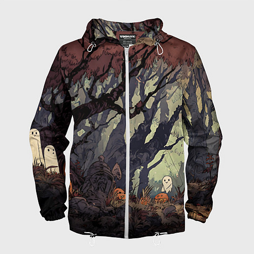 Мужская ветровка Призрачный лес / 3D-Белый – фото 1