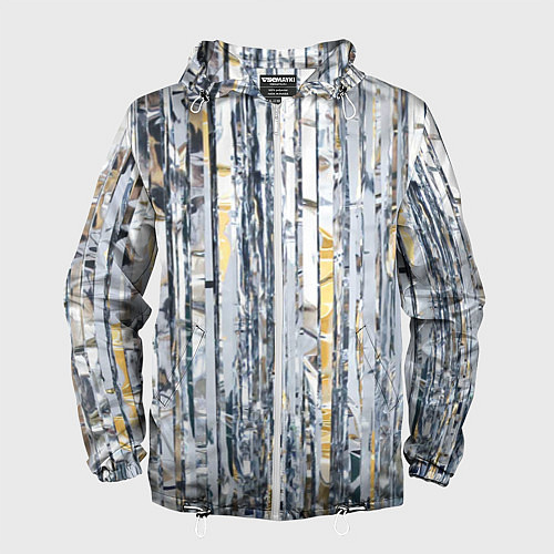 Мужская ветровка Новогодний дождик / 3D-Белый – фото 1