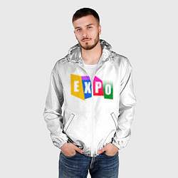 Ветровка с капюшоном мужская Expo Выстовка, цвет: 3D-белый — фото 2