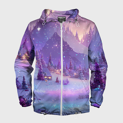 Мужская ветровка Новогодняя магическая атмосфера / 3D-Белый – фото 1
