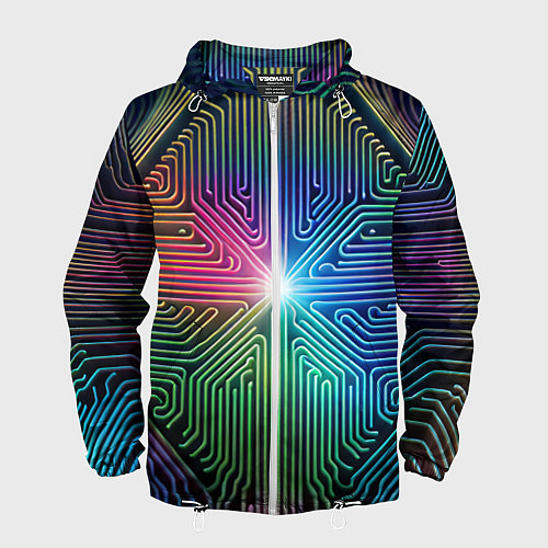 Мужская ветровка Линейная графика / 3D-Белый – фото 1