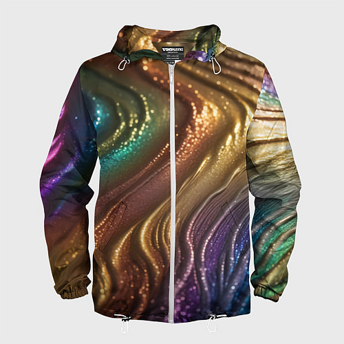 Мужская ветровка Сморщенные складочки жидкости / 3D-Белый – фото 1