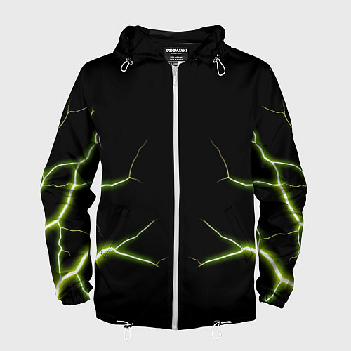 Мужская ветровка Color green black / 3D-Белый – фото 1