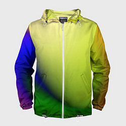 Ветровка с капюшоном мужская The color is multicolored, цвет: 3D-белый