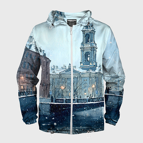 Мужская ветровка Зимний Питер / 3D-Белый – фото 1