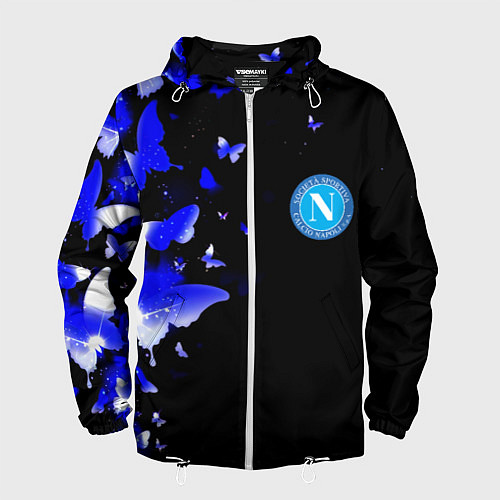 Мужская ветровка Наполи бабочки текстура / 3D-Белый – фото 1
