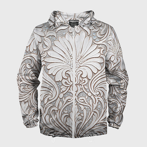Мужская ветровка Вензельные цветы / 3D-Белый – фото 1