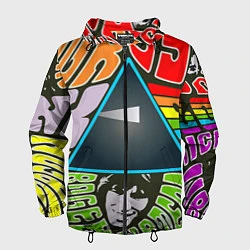 Ветровка с капюшоном мужская Pink Floyd, цвет: 3D-черный
