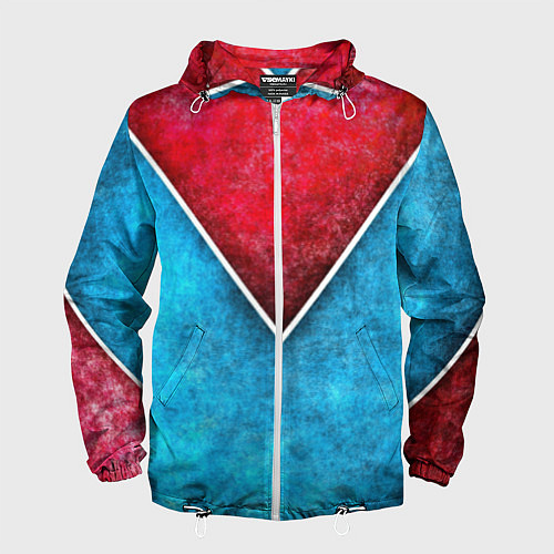 Мужская ветровка Grunge superhero line - геометрические линии / 3D-Белый – фото 1