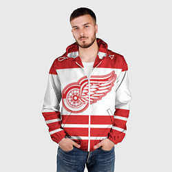 Ветровка с капюшоном мужская Detroit Red Wings, цвет: 3D-белый — фото 2