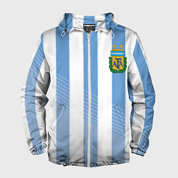 Ветровка с капюшоном мужская Сборная Аргентины: ЧМ-2018, цвет: 3D-белый