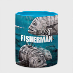 Кружка 3D Best fisherman, цвет: 3D-белый + небесно-голубой — фото 2