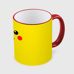 Кружка 3D Happy Pikachu, цвет: 3D-красный кант