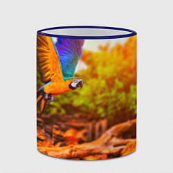Кружка 3D Взмах попугая, цвет: 3D-синий кант — фото 2