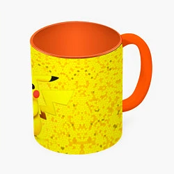 Кружка 3D Pikachu, цвет: 3D-белый + оранжевый