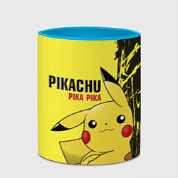 Кружка 3D Pikachu Pika Pika, цвет: 3D-белый + небесно-голубой — фото 2