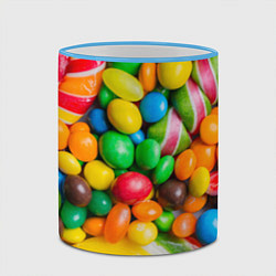 Кружка 3D Сладкие конфетки, цвет: 3D-небесно-голубой кант — фото 2