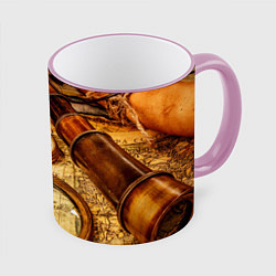 Кружка 3D Древнее путешествие, цвет: 3D-розовый кант
