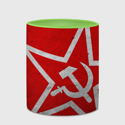 Кружка 3D Флаг СССР: Серп и Молот, цвет: 3D-белый + светло-зеленый — фото 2