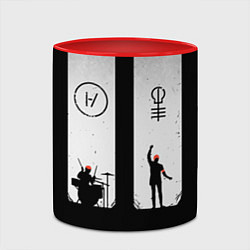 Кружка 3D Twenty One Pilots: Lines, цвет: 3D-белый + красный — фото 2
