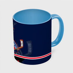 Кружка 3D New York Rangers, цвет: 3D-белый + небесно-голубой