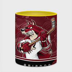 Кружка 3D Arizona Coyotes, цвет: 3D-белый + желтый — фото 2